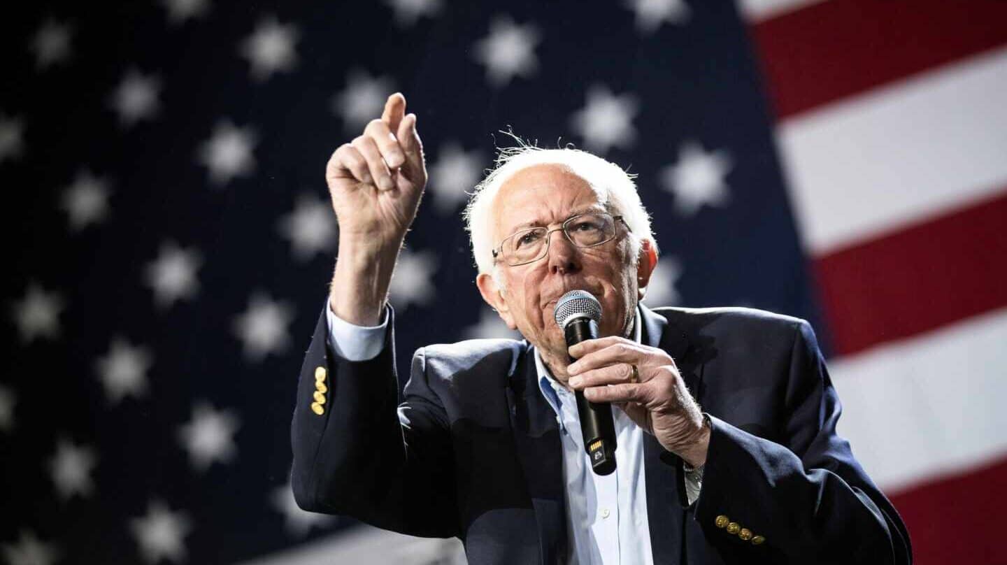El senador Bernie Sanders durante uno de sus actos de campaña.
