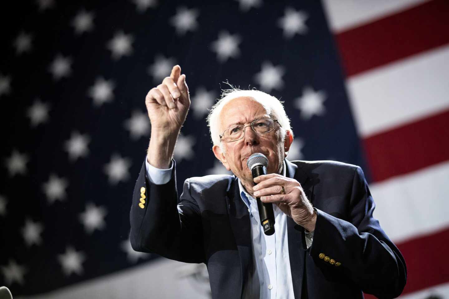 El senador Bernie Sanders durante uno de sus actos de campaña.