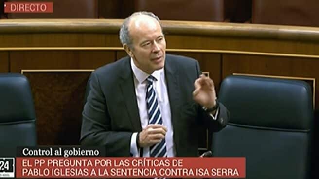 El ministro de Justicia, Juan Carlos Campo, durante la Sesión de Control al Gobierno en el Congreso.
