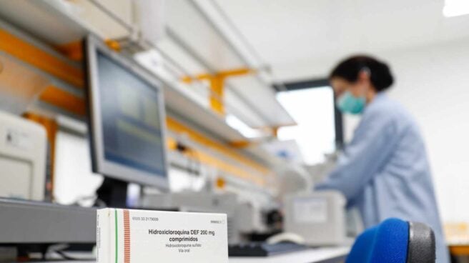 HIDRO Una caja de comprimidos de hidroxicloroquina en en el Centro Militar de Farmacia de la Defensa (Cemilfar).