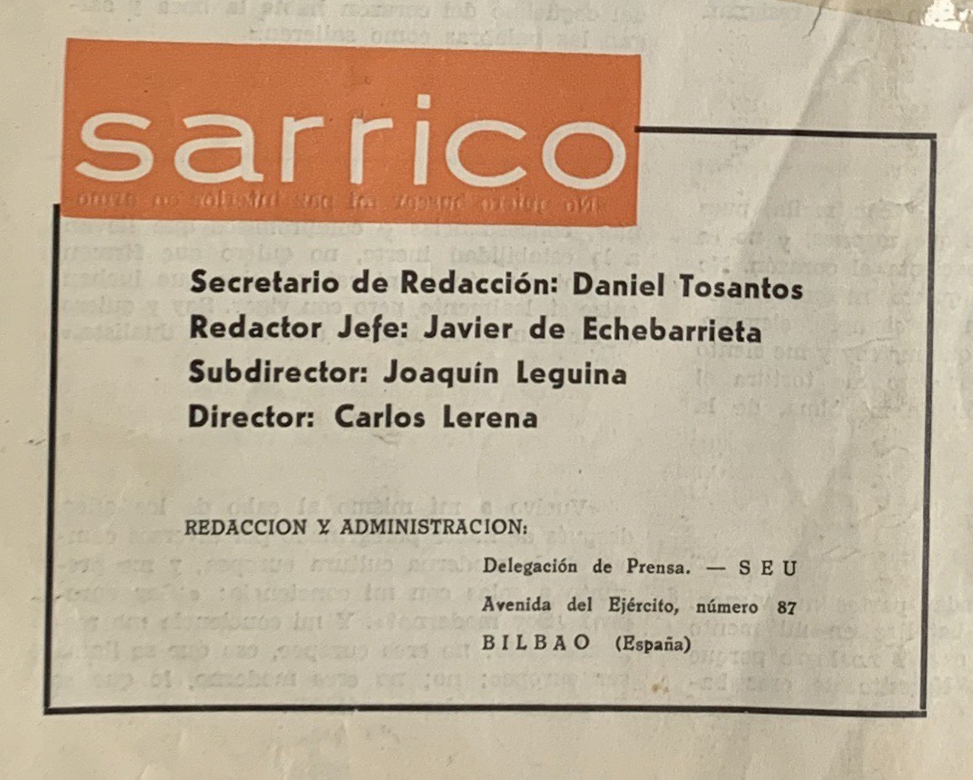 Staff de la revista 'Sarrico' impreso
