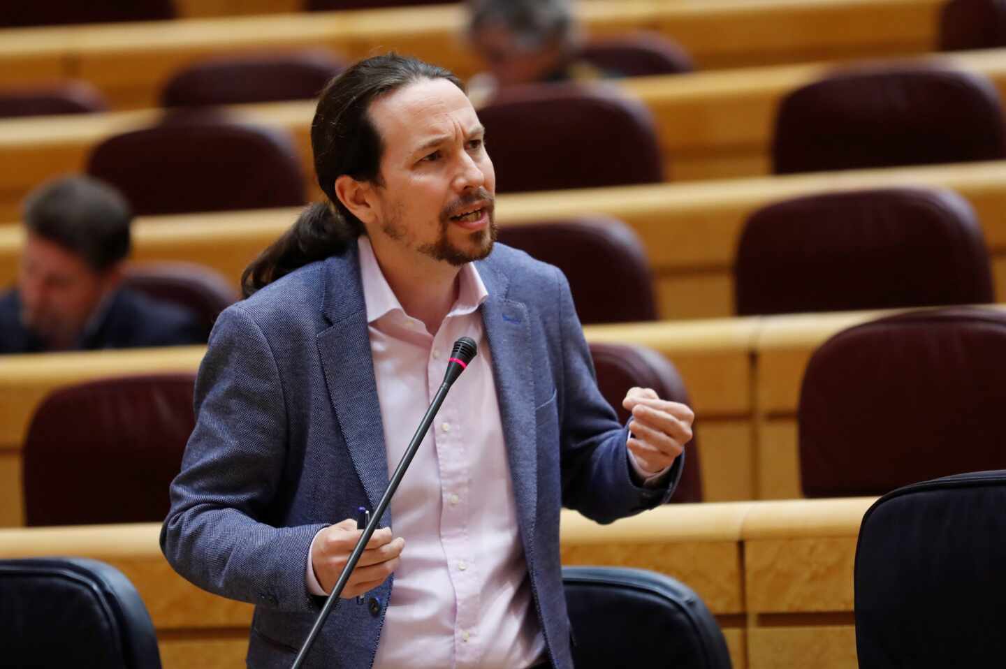 El vicepresidente Pablo Iglesias, en una comparecencia en el Senado.