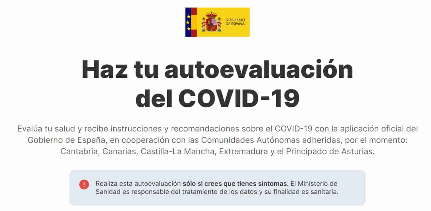 Imagen de la app del Gobierno AsistenciaCovid19.