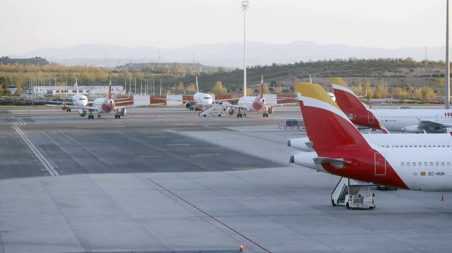 Aviones en el aeropuerto de Barajas.