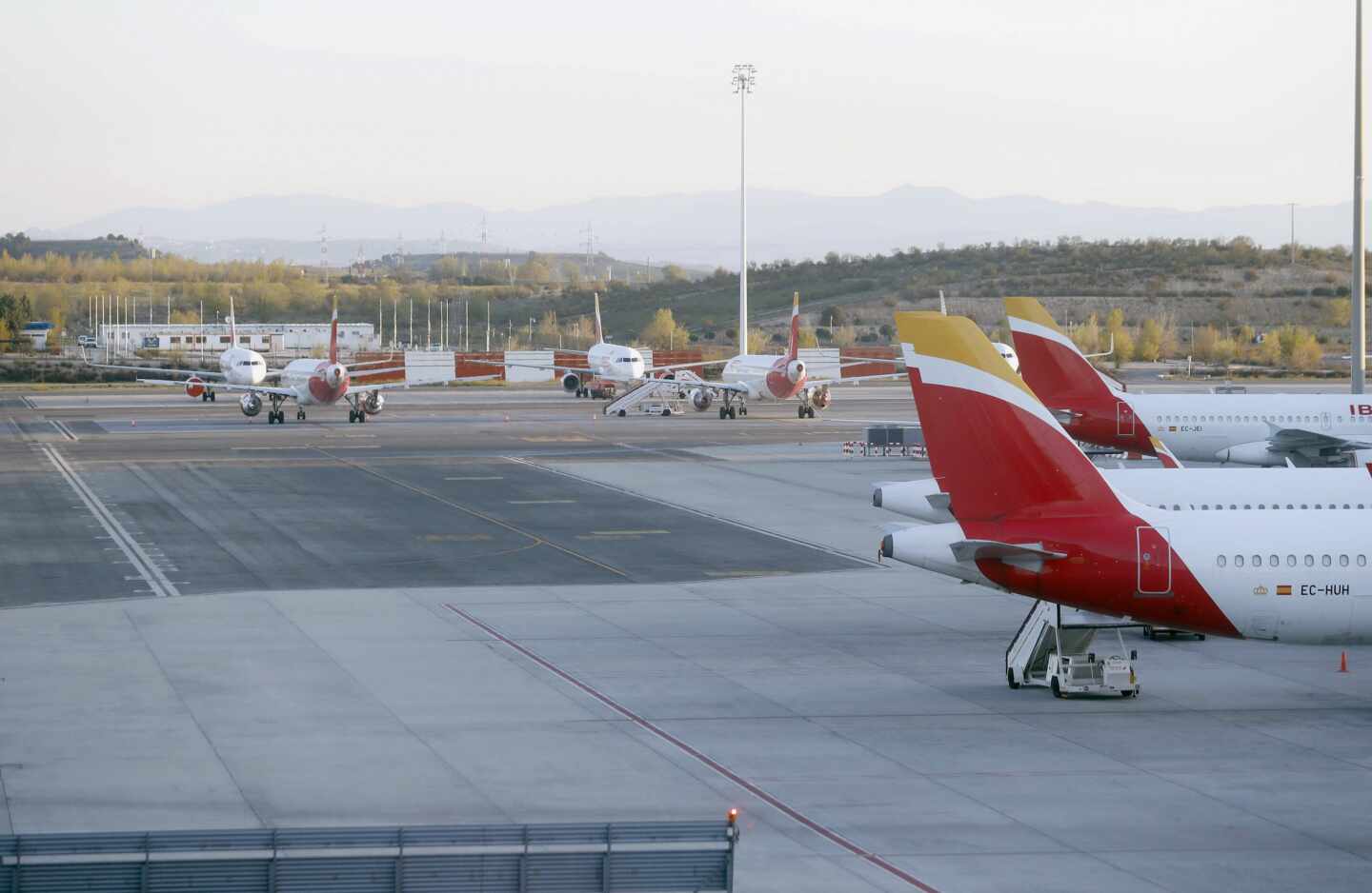 Aviones en el aeropuerto de Barajas.