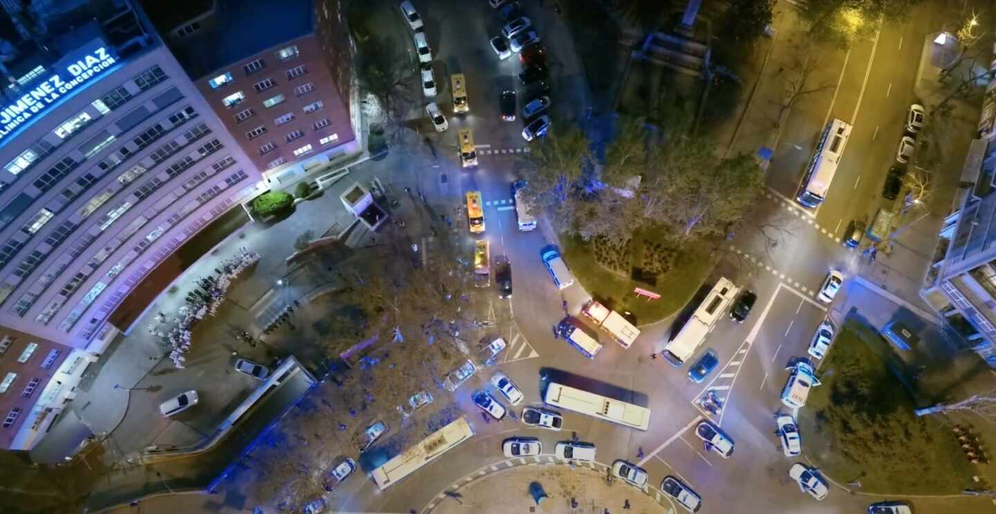 Imagen tomada por un dron de la Policía Municipal de Madrid.