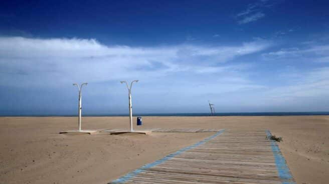 Las playas de Valencia vacías durante el estado de alarma.