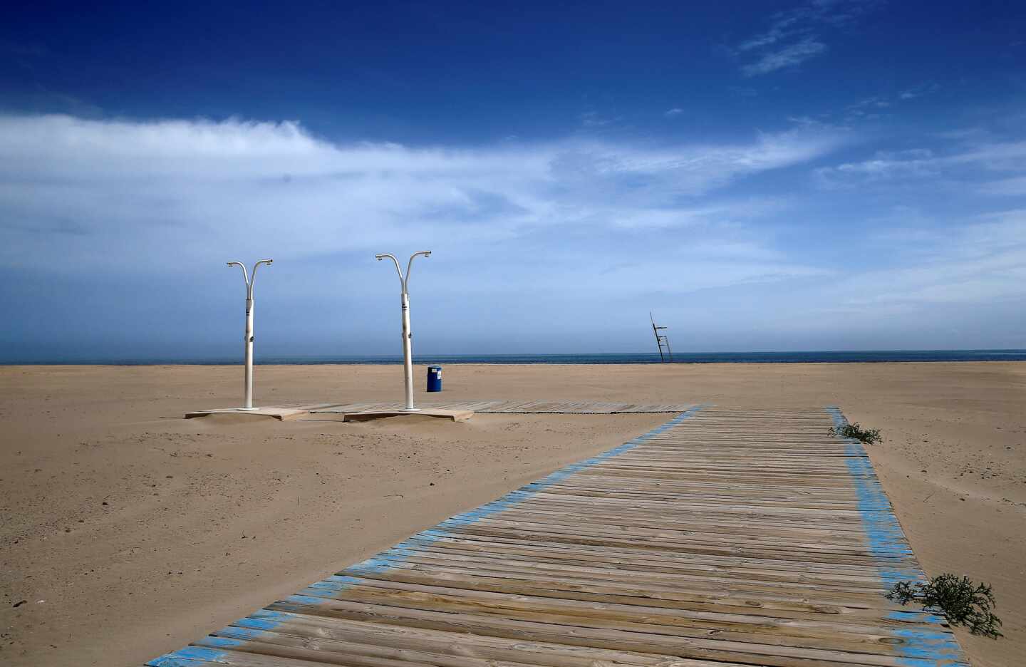 Las playas de Valencia vacías durante el estado de alarma.