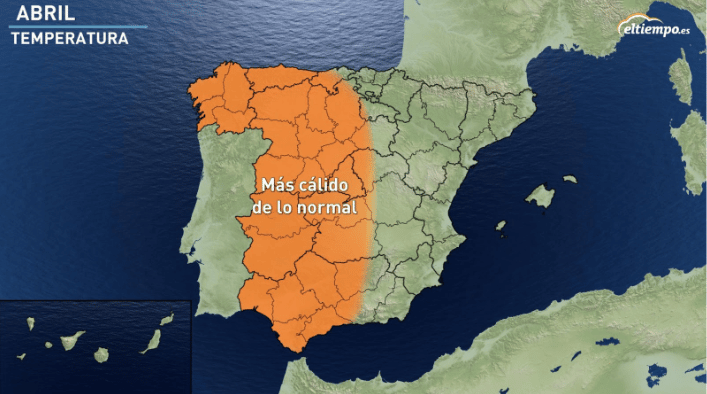 Abril podría ser más cálido de lo normal en media España