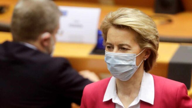 La presidenta de la Comisión Europea, Ursula von der Leyen, en el Parlamento Europeo.