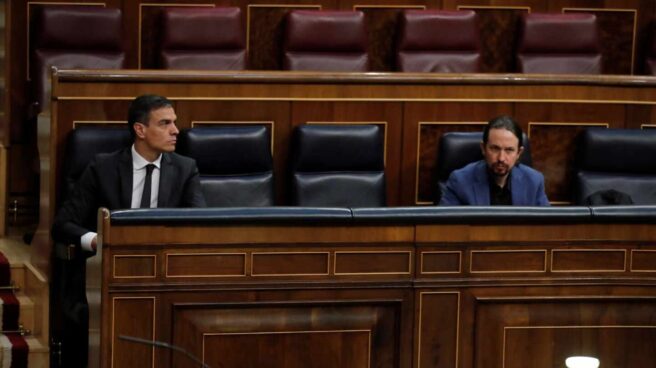Sánchez e Iglesias en el Congreso.