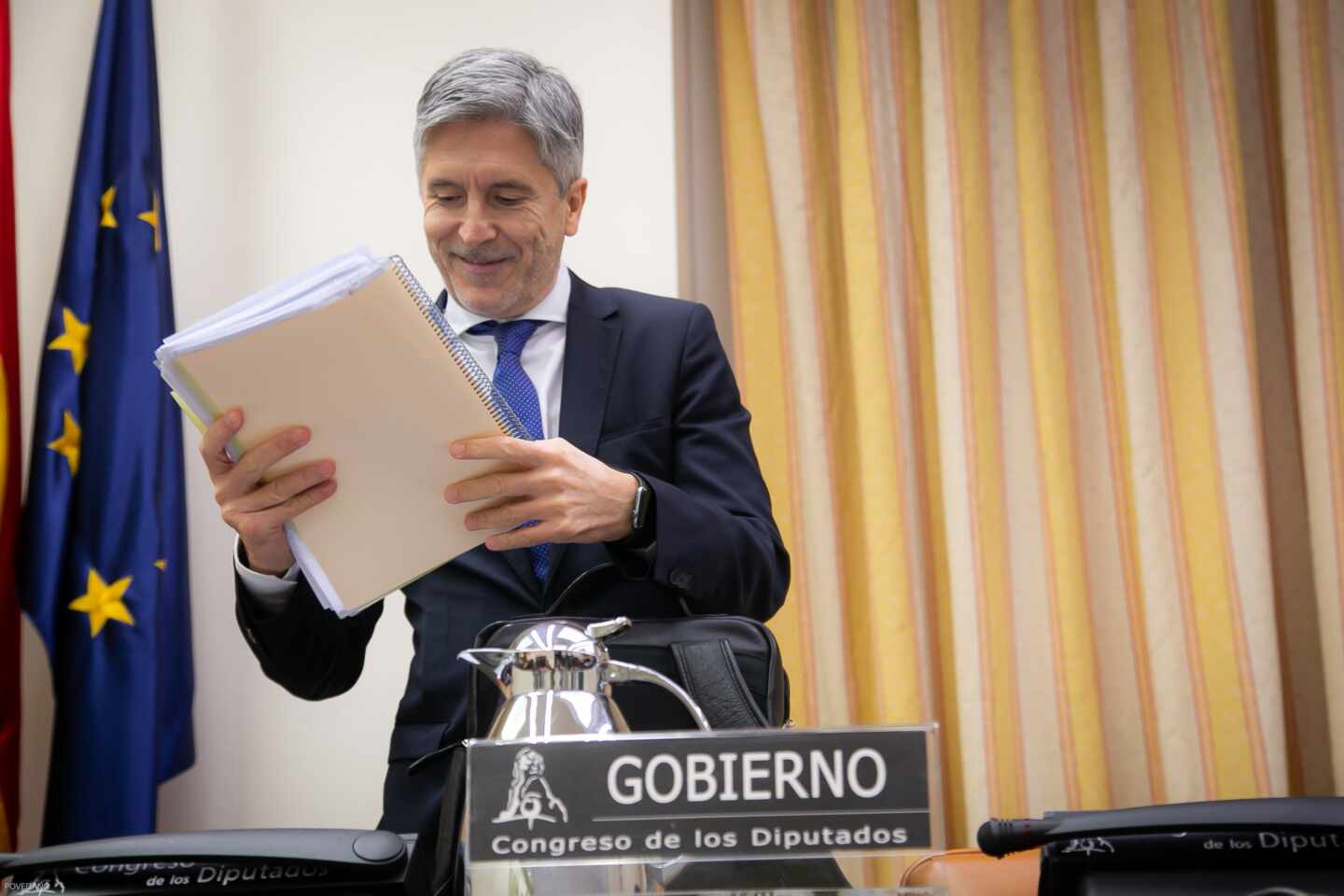 El ministro del Interior, Fernando Grande-Marlaska, en una comparecencia en el Congreso.