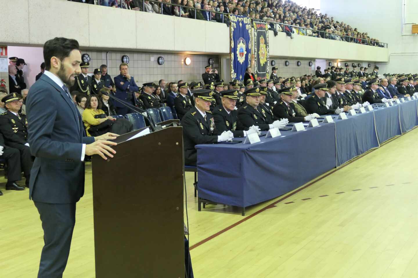 El secretario de Estado de Seguridad, Rafael Pérez, en la jura de la última promoción de inspectores del Cuerpo Nacional de Policía.