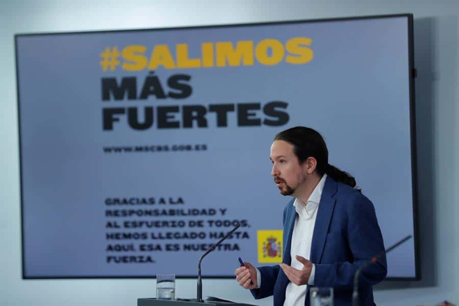 El vicepresidente segundo, Pablo Iglesias, ofrece una rueda de prensa tras el Consejo de Ministros