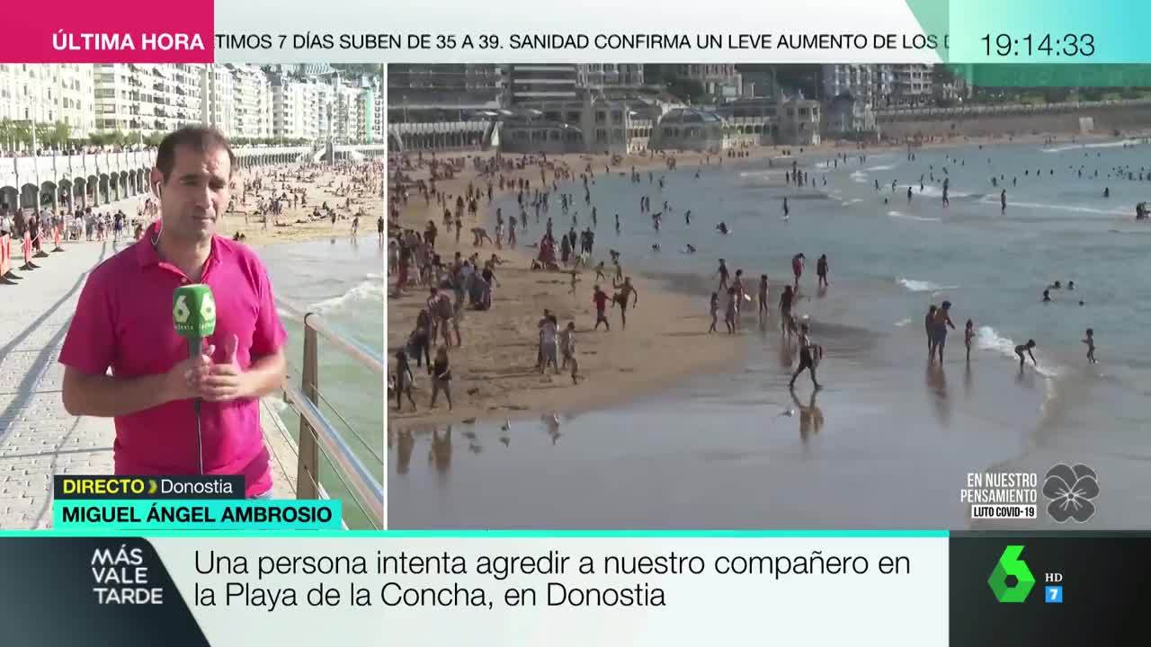 Agreden a un reportero de laSexta en la playa de La Concha