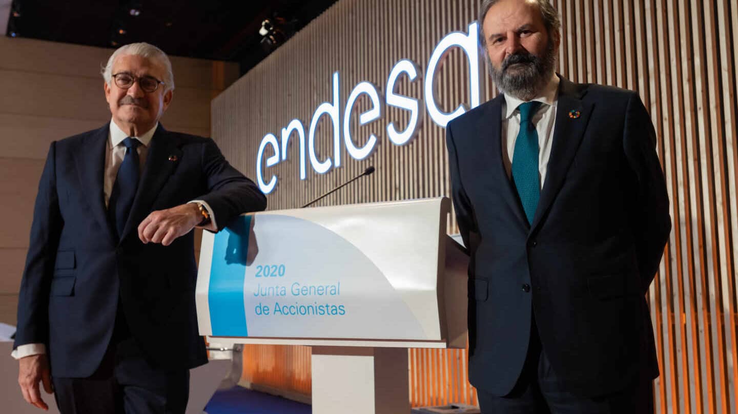 El consejero delegado de Endesa, José Bogas, y su presidente, Juan Sánchez Calero.