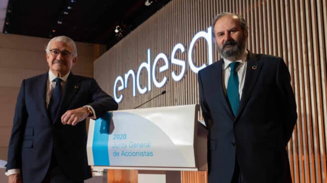 El consejero delegado de Endesa, José Bogas, y su presidente, Juan Sánchez Calero.