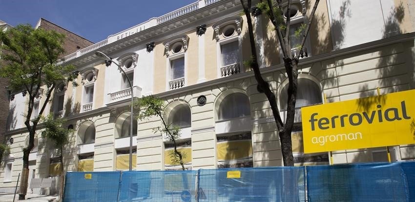 Obras en Madrid de la compañía Ferrovial con la marca Agroman.