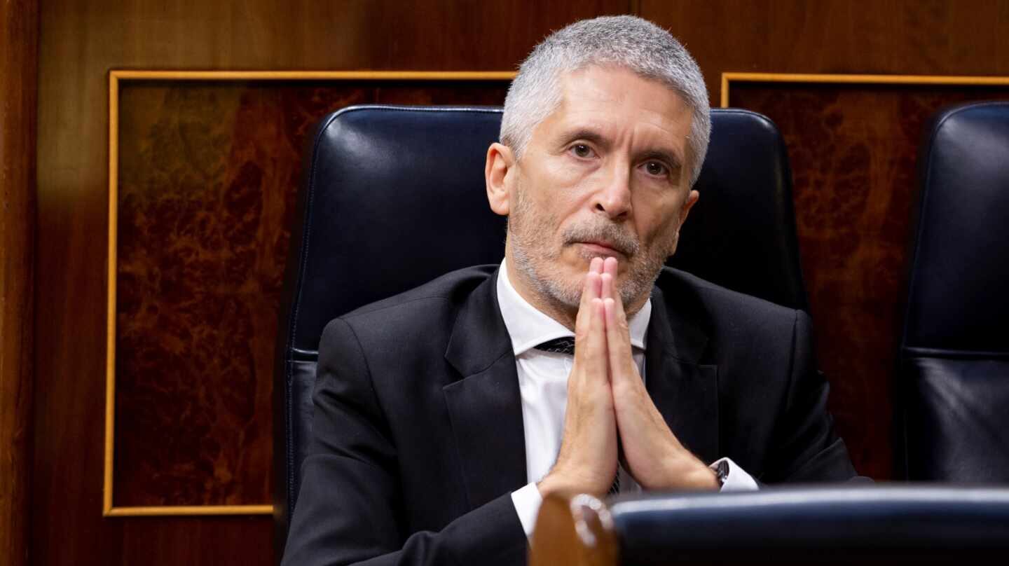 El ministro del Interior, Fernando Grande-Marlaska, este miércoles durante la sesión de control al Gobierno en el Congreso.
