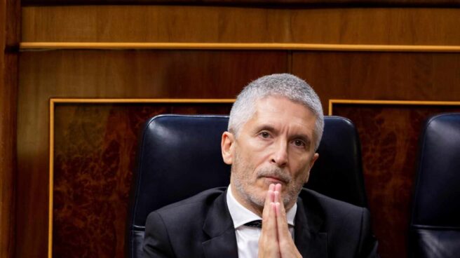 El ministro del Interior, Fernando Grande-Marlaska, este miércoles durante la sesión de control al Gobierno en el Congreso.