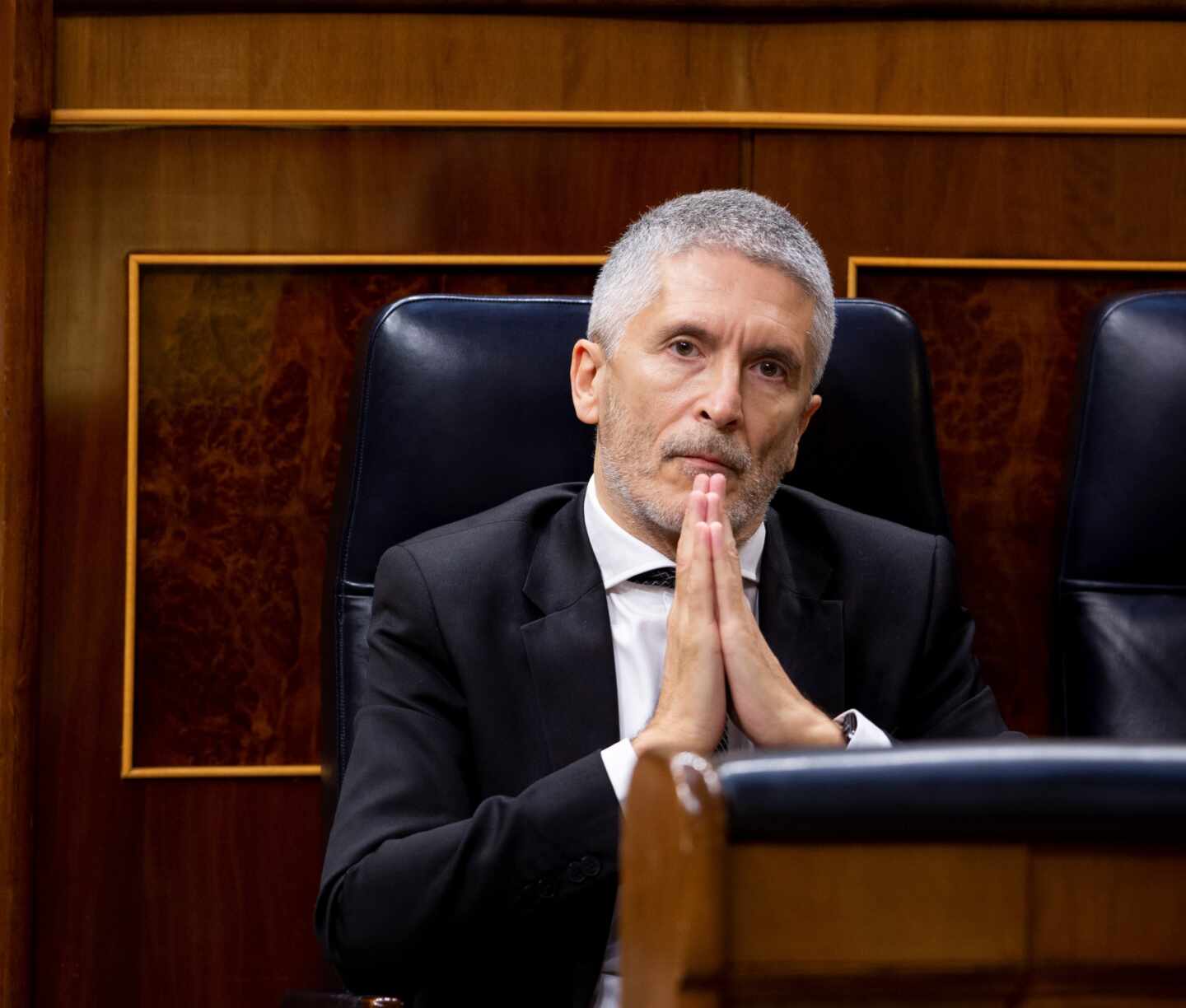 El ministro del Interior, Fernando Grande-Marlaska, este miércoles durante la sesión de control al Gobierno en el Congreso.