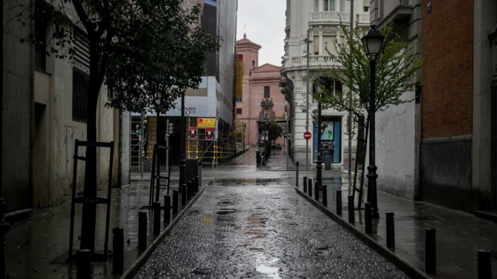 Calles de Madrid vacías durante el estado de alarma.