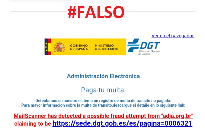 La DGT advierte del fraude en notificaciones sobre el pago de multas