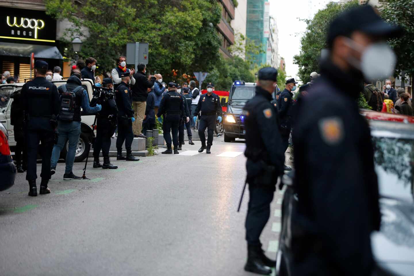 Las concentraciones vuelven al barrio de Salamanca pese al despliegue policial