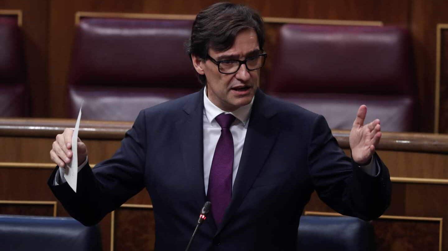 El ministro de Sanidad, Salvador Illa, en una intervención esta semana en el Congreso de los Diputados.
