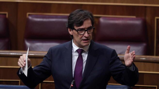 El ministro de Sanidad, Salvador Illa, en una intervención esta semana en el Congreso de los Diputados.