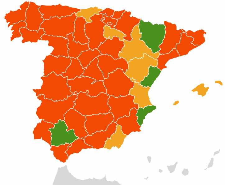 Récord de provincias en nivel rojo por polen