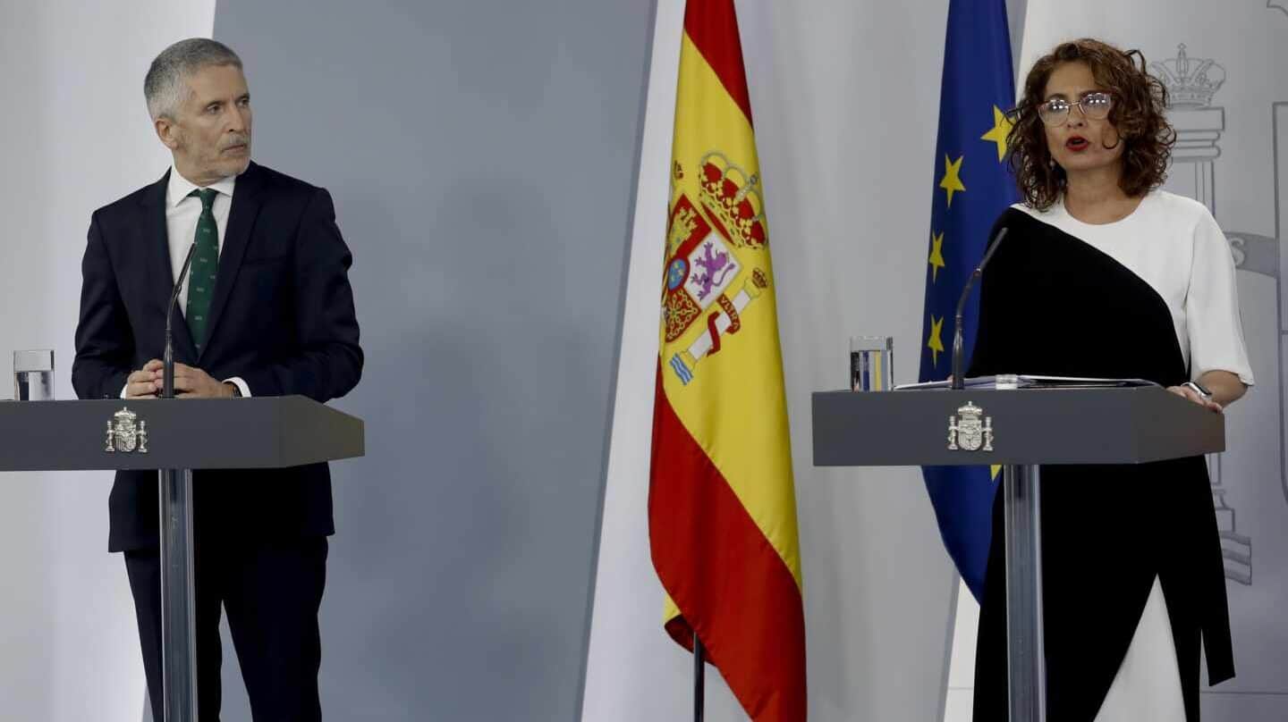 Grande-Marlaska y Montero, el pasado martes en la comparecencia informativa tras la reunión semanal del Consejo de Ministros.