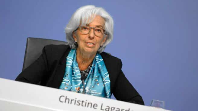 La presidenta del BCE, Christine Lagarde, presenta la última decisión de política monetaria. La presidenta del BCE, Christine Lagarde