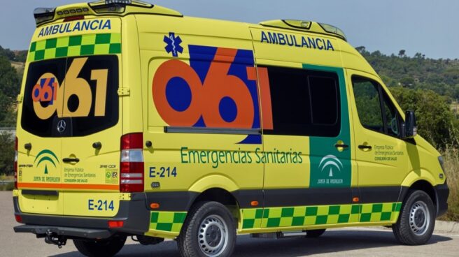 Un muerto y un herido al caer una avioneta junto al aeródromo de Vélez-Málaga Ambulancia de la Junta de Andalucía.