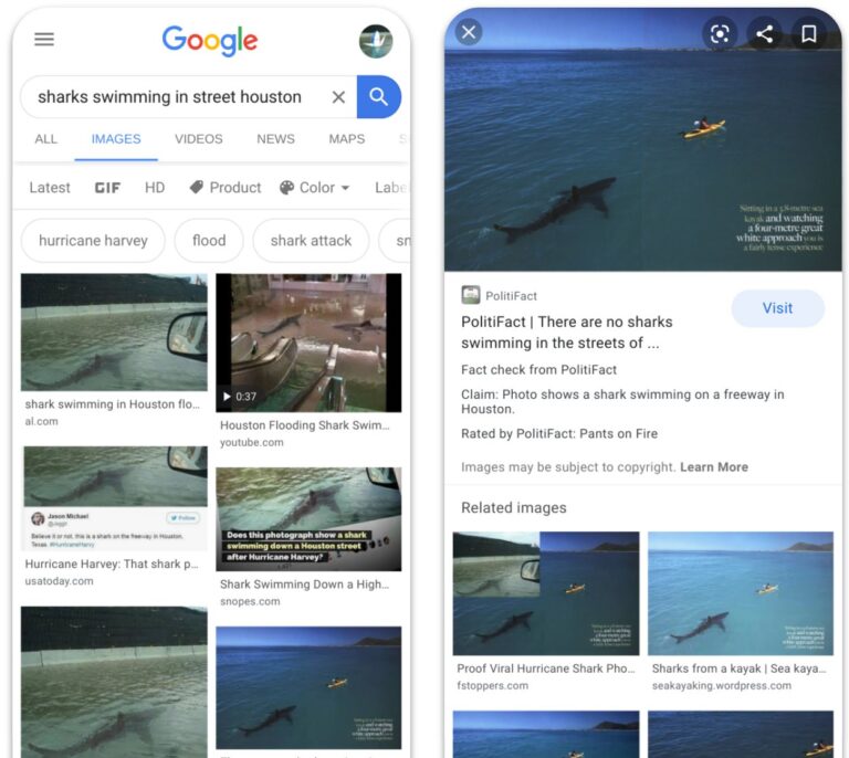 El "fact-checking" llega a Google imágenes