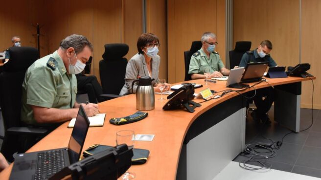 María Gámez 'reaparece' La directora general de la Guardia Civil, María Gámez, este lunes en una videoconferencia con las unidades territoriales.