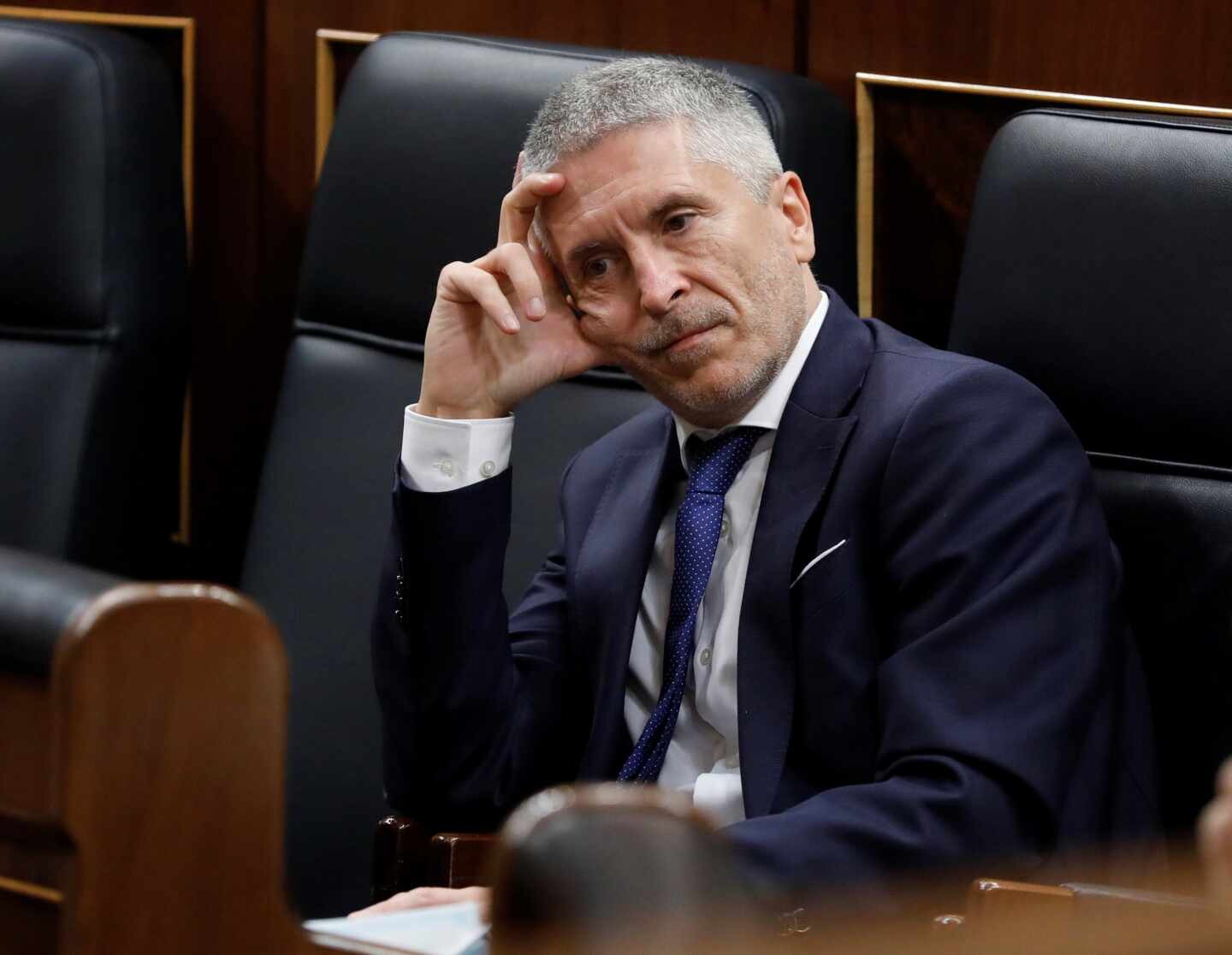 El ministro del Interior, Fernando Grande-Marlaska, en el Congreso de los Diputados.