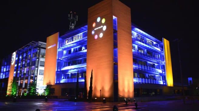 Edificio de Mediaset, que ha presentado su división de videojuegos Edificio de Mediaset en el barrio de Fuencarral (Madrid)