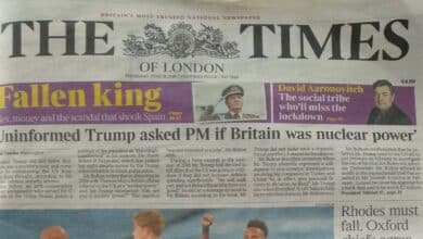 'The Times' lleva a su portada a Juan Carlos, "el rey caído", en el aniversario de su abdicación