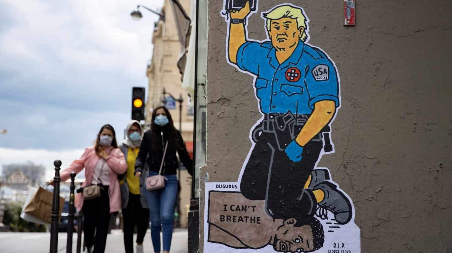 Trump mural George Floyd