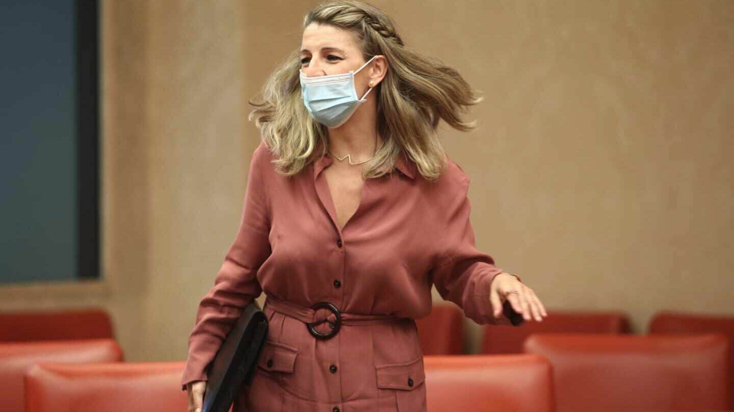 La ministra de Trabajo y Economía Social, Yolanda Díaz, en el Congreso de los Diputados.
