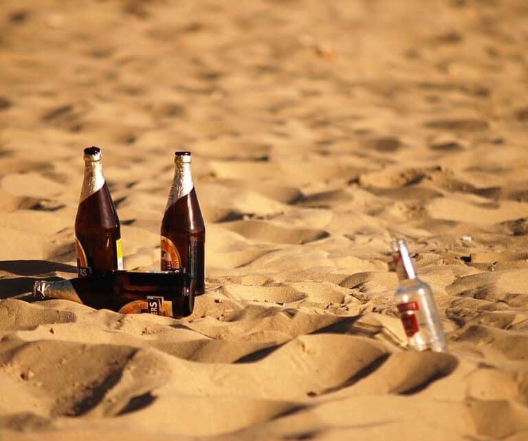 La Policía hace limpiar una playa de Galicia a 40 erasmus que hicieron botellón