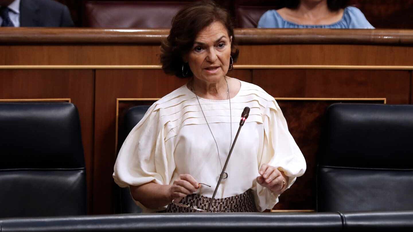 Carmen Calvo, en el Congreso de los Diputados.
