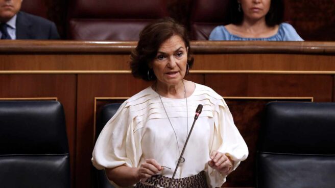 Carmen Calvo, en el Congreso de los Diputados.