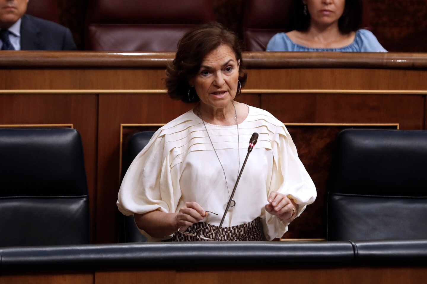 Carmen Calvo, en el Congreso de los Diputados.