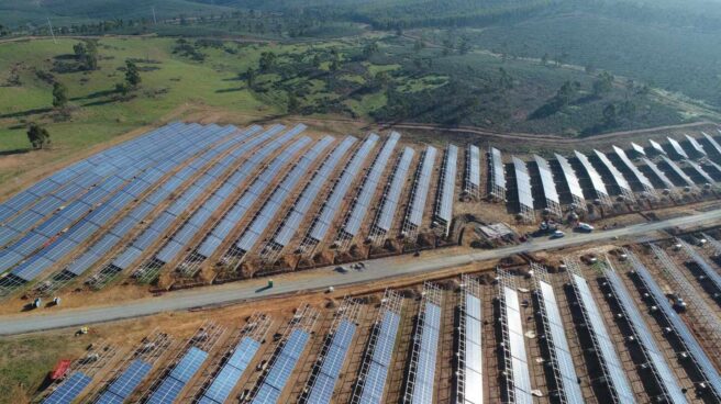 Una planta de energía solar fotovoltaica.