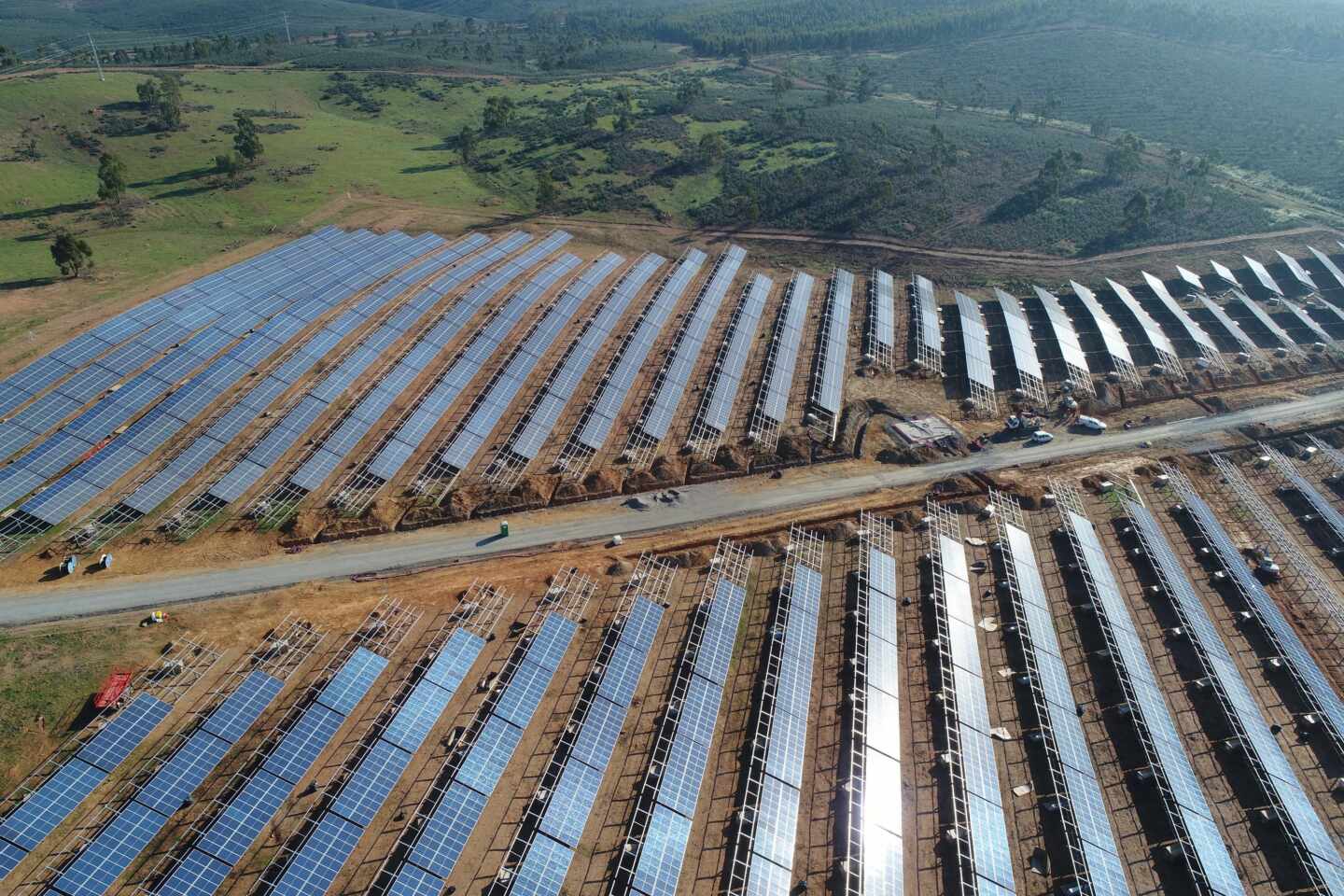 Una planta de energía solar fotovoltaica.