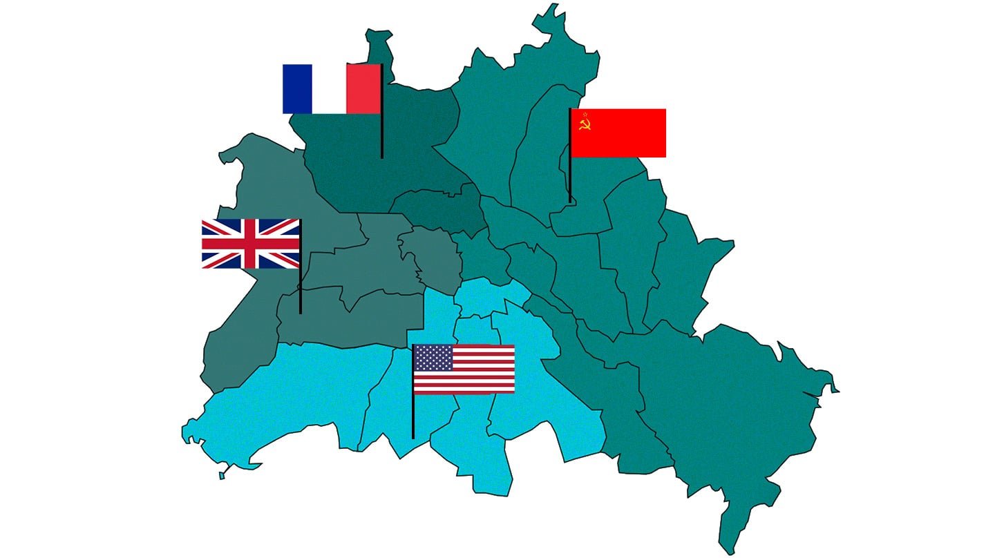 Cuando los vencedores de la II Guerra Mundial dividieron Berlín en cuatro partes