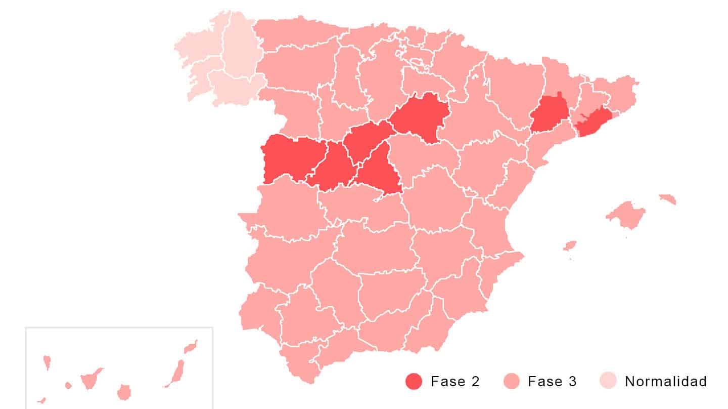 Así queda el mapa del cambio de fases: Galicia, primer territorio en alcanzar la 'nueva normalidad'