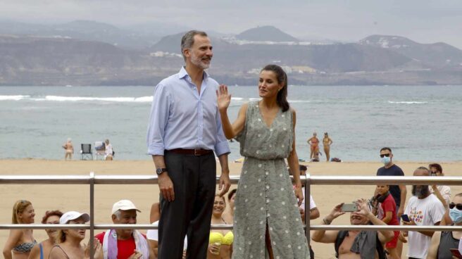Los reyes Felipe y Letizia, este martes, en Las Palmas de Gran Canaria.